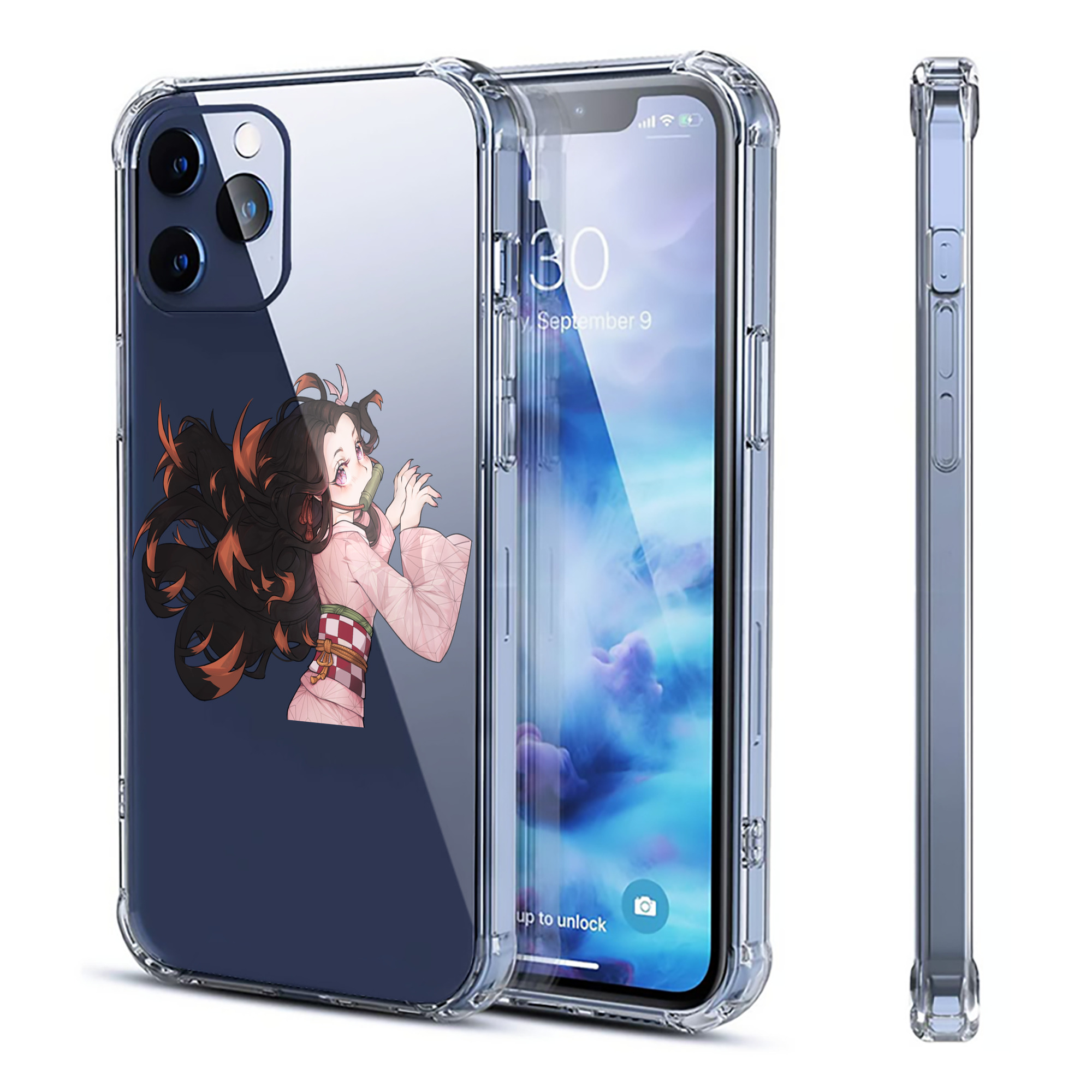 （画像用） 鬼滅の刃（きめつのやいば）竈門 禰󠄀豆子／かまど ねずこ Kamado Nezuko 【iPhone 12シリーズ対応】透明スマホケース（クリアソフトケース）